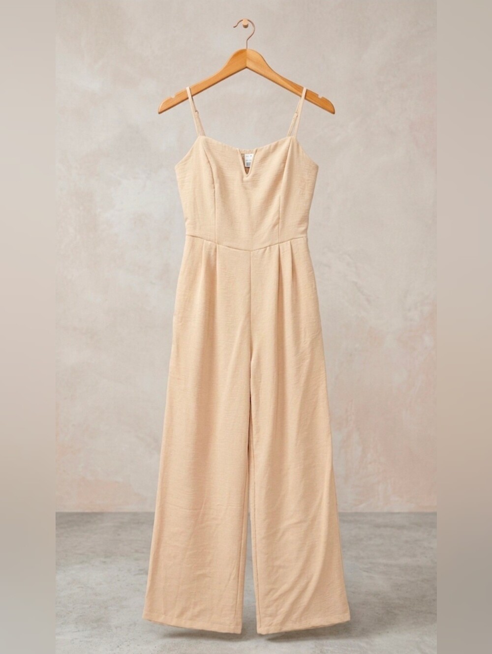 Blashe NWT Smocked Wide-Leg Tan Jumpsuit - Size M